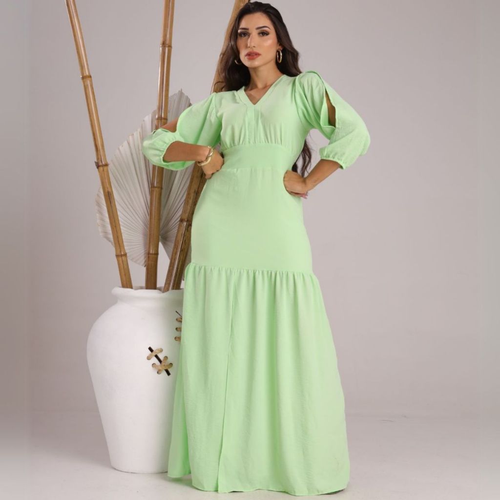 Vestido Feminino Longo Madrinha Festa Evangélico Elegante Social Duna Solto Luxo Estiloso em Oferta na Shopee