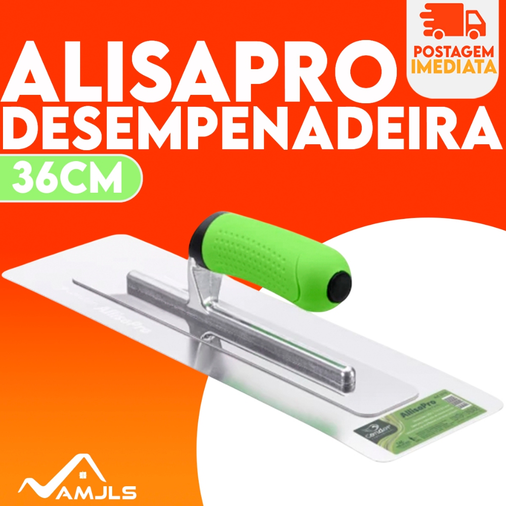 Desempenadeira Aço Inox Alisapro Canto Arredondado Para Massa Corrida Drywall Pintores Original