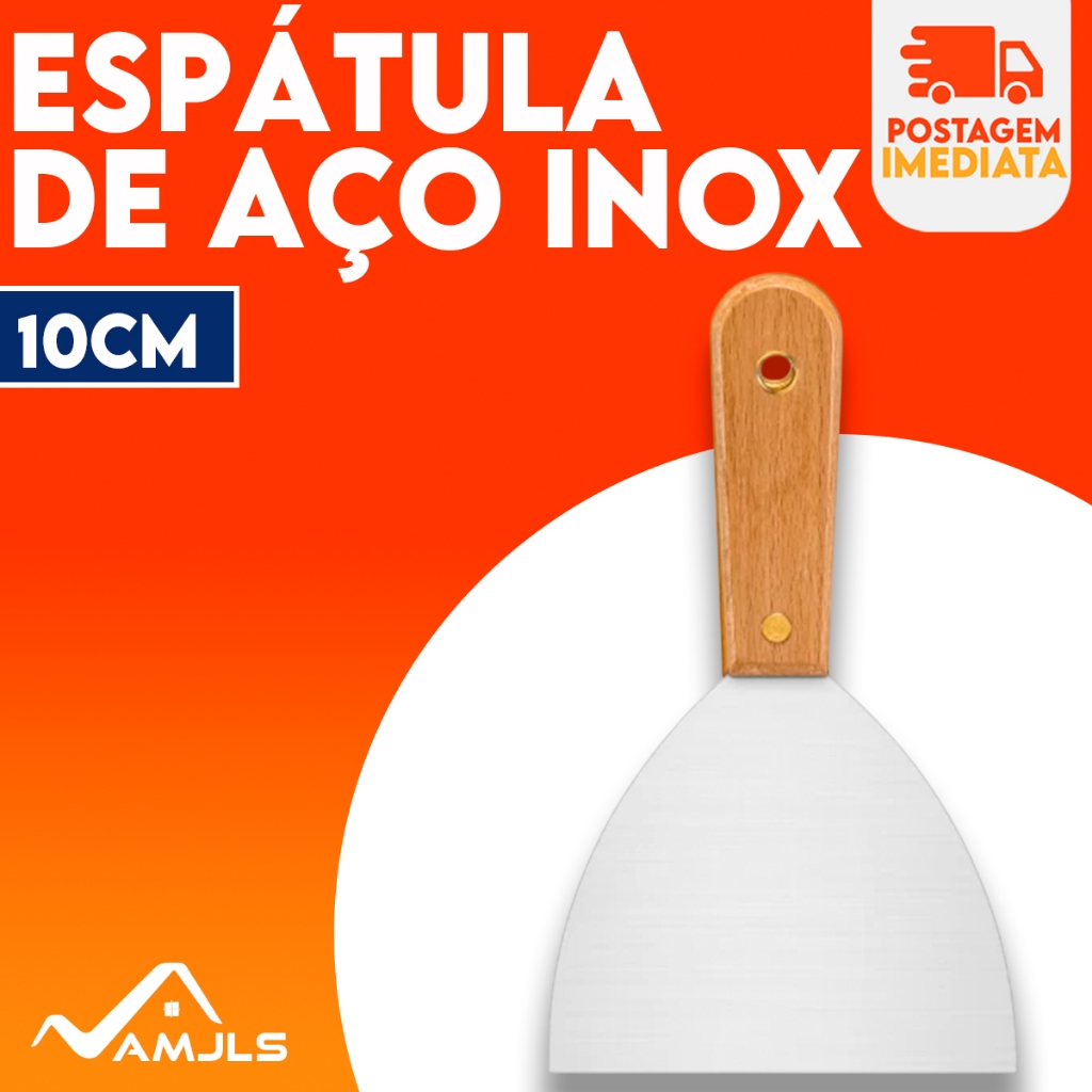 Espátula Pedreiro Pintor Aço Inox Profissional Camo Em Madeira