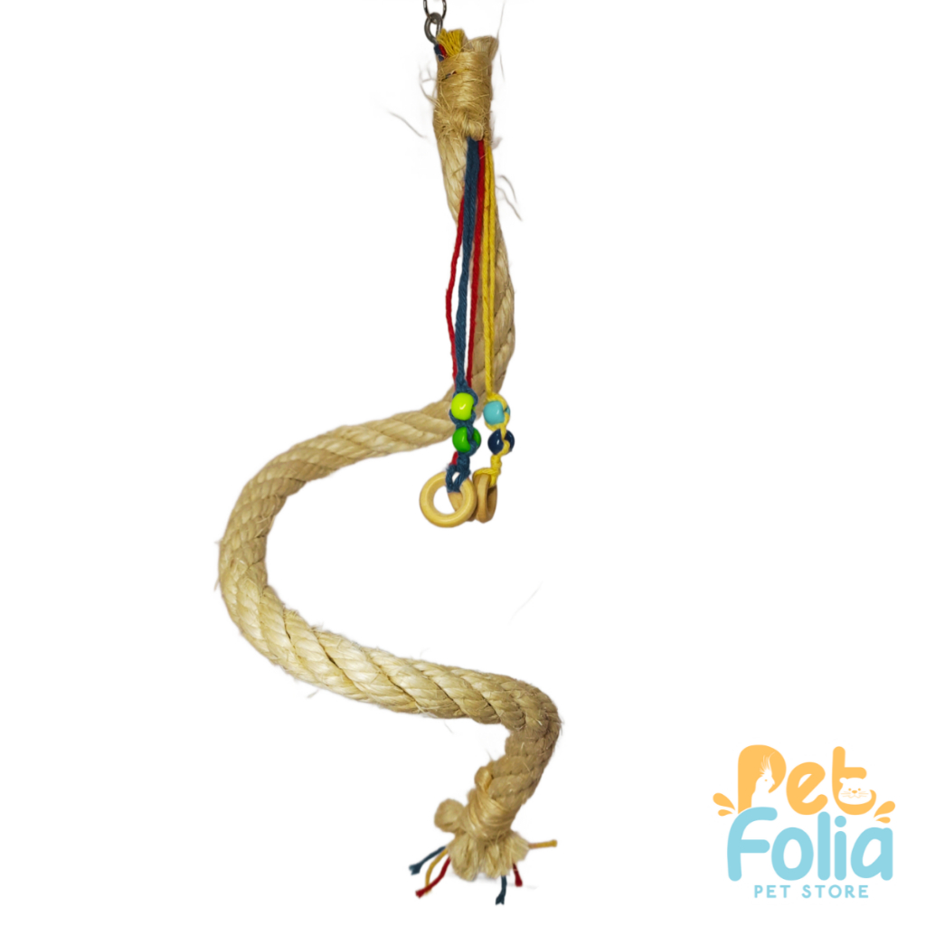 Corda Flexivel de Sisal p\ Calopsita, Ring Neck, Agapornis, Periquito e outras Aves - Petfolia