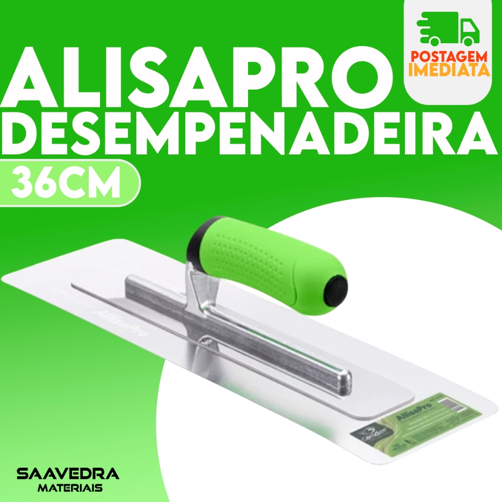 Desempenadeira Aço Inox Alisapro Canto Arredondado Para Massa Corrida Drywall Pintores Original