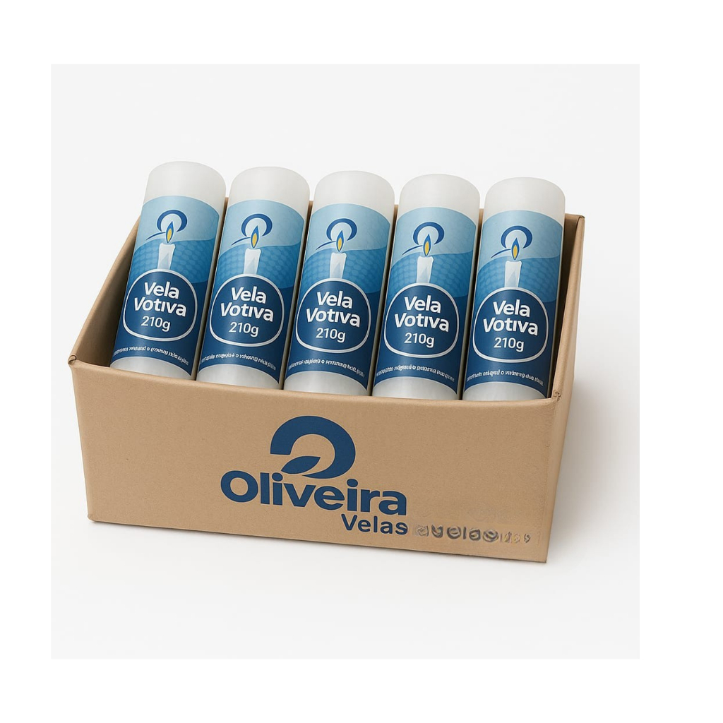 kit 5 Velas 7 Dias ( Votiva) Branca 210gr 100% Parafina