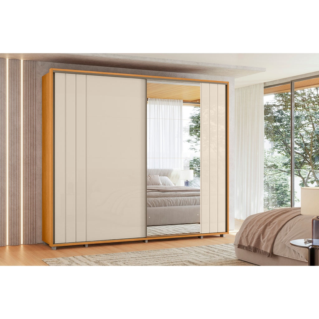 Guarda Roupa Casal1 Porta com Espelho Dali