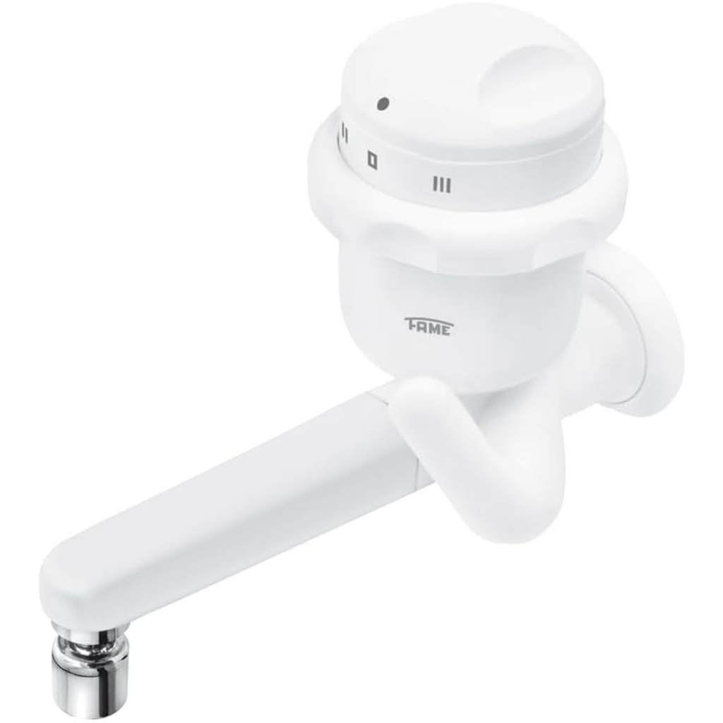 Torneira Elétrica de Cozinha 3 Temperaturas Bica Reta Arejador Articulado Branco Fame