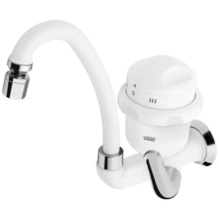 Torneira Elétrica de Cozinha 3 Temperaturas Bica Alta Móvel Arejador Articulado Branco Fame em Oferta na Shopee