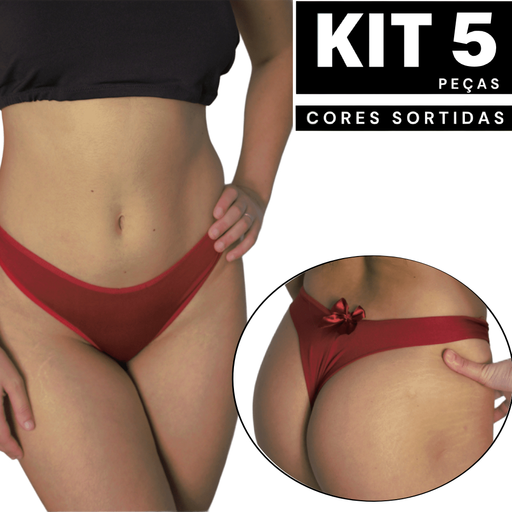Kit 2 à 5 Calcinha Fio Dental e Fio Duplo Confortável Lingerie Moda Intima Sexy Revenda Barata