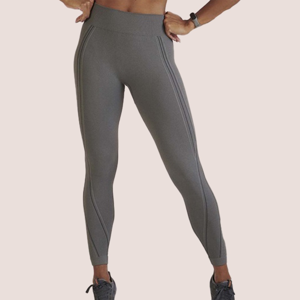 Calça Legging Com Cós De Silicone Alto Ventilação Estratégica E Flexibilidade Para Treinos