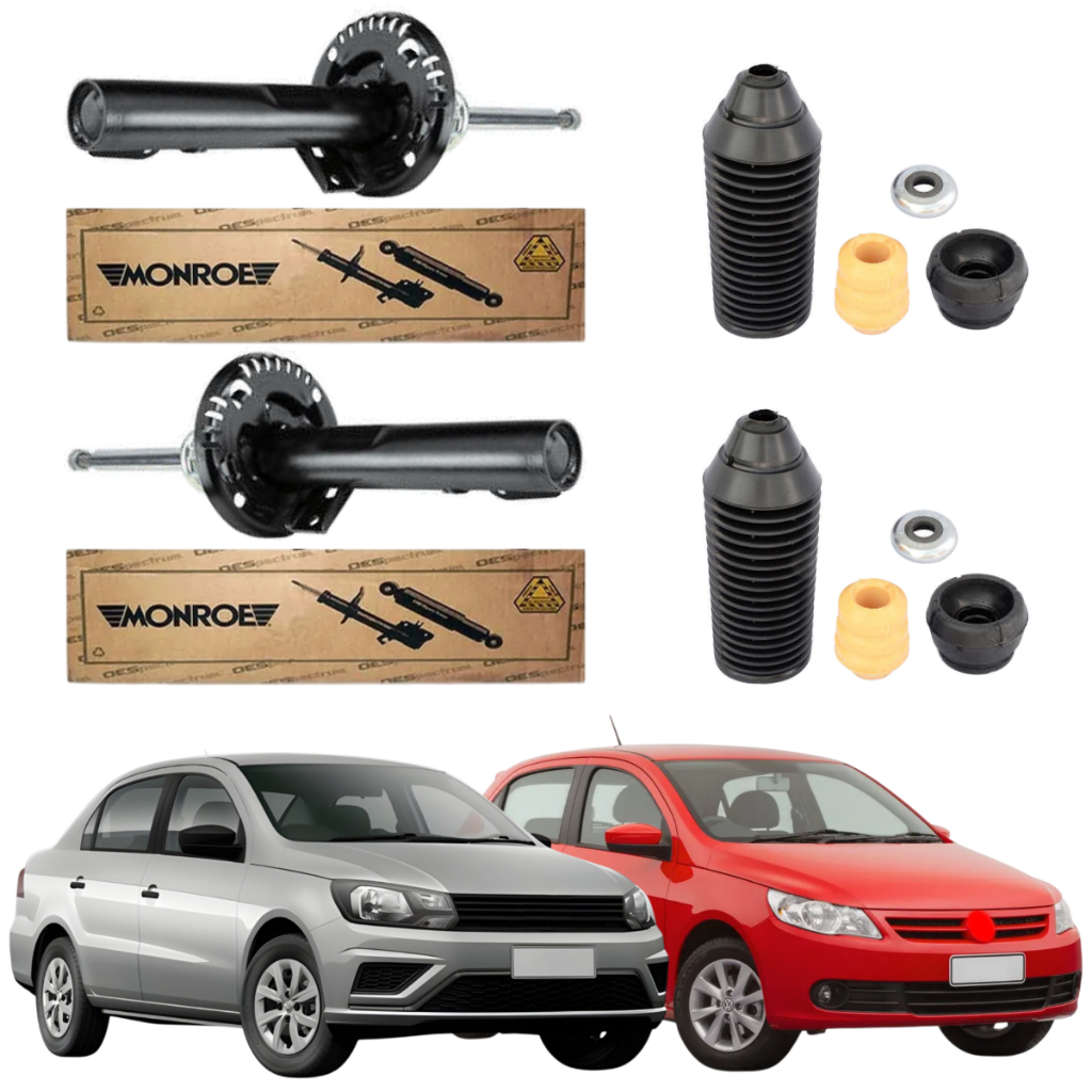 PAR AMORTECEDOR DIANTEIRO GOL E VOYAGE G5 G6 G7 2008 A 2023 MONROE + KIT