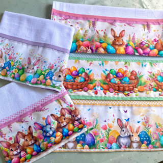 Pano de Prato de Páscoa com 4 peças Decoração Cozinha Kit Coelhinho para Limpeza Ovos de Páscoa em Oferta na Shopee