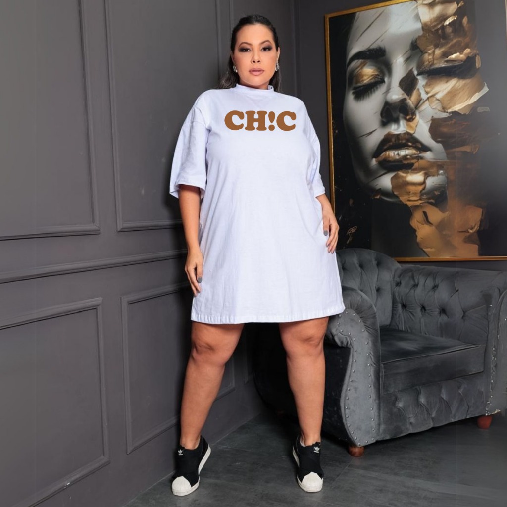 Camiseta Oversized Plus Size Chic E Confortável Camisetão Tamanho Grande