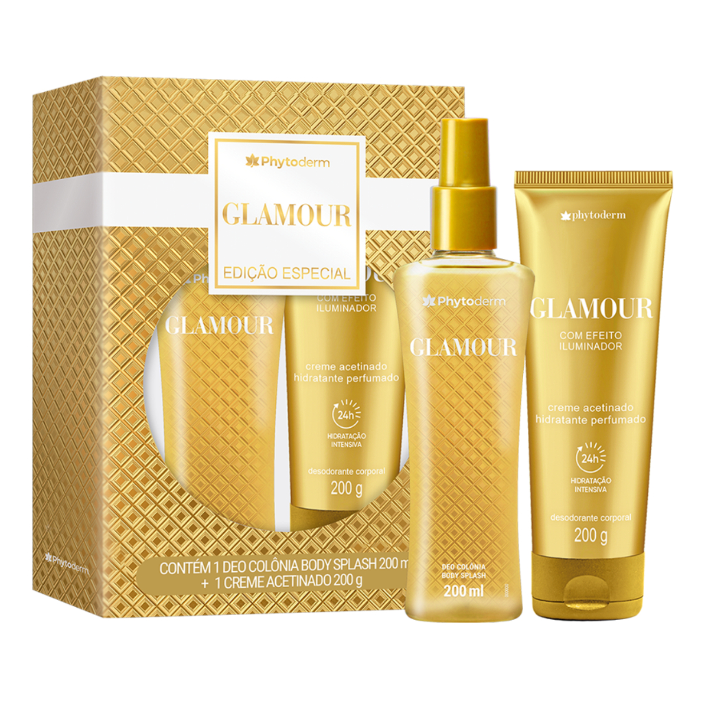 Kit Presente Phytoderm Glamour  – Body Splash 200ml + Creme Acetinado 200g