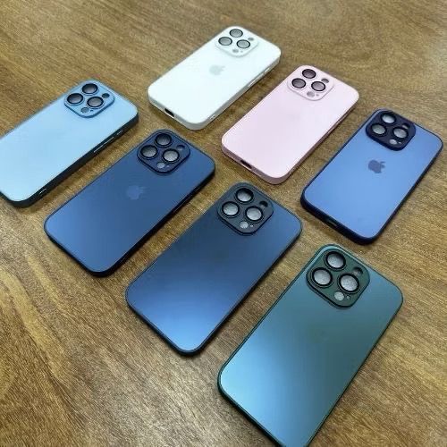 Capa de acrilica com MagSafe Glass fundo Apple para 11,12,13,14,15,16 pro Max