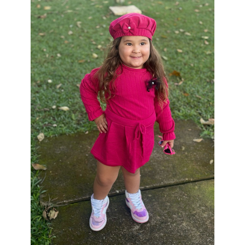 Roupa Feminina Infantil - Shorts e Blusa Feminina em Alfaiataria - Conjunto Infantil Feminino
