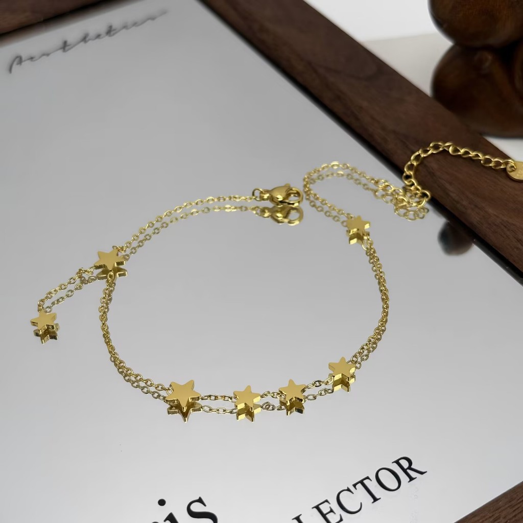 Moda feminina boêmia em forma de coração estrela de cinco pontas tornozeleira em Oferta na Shopee