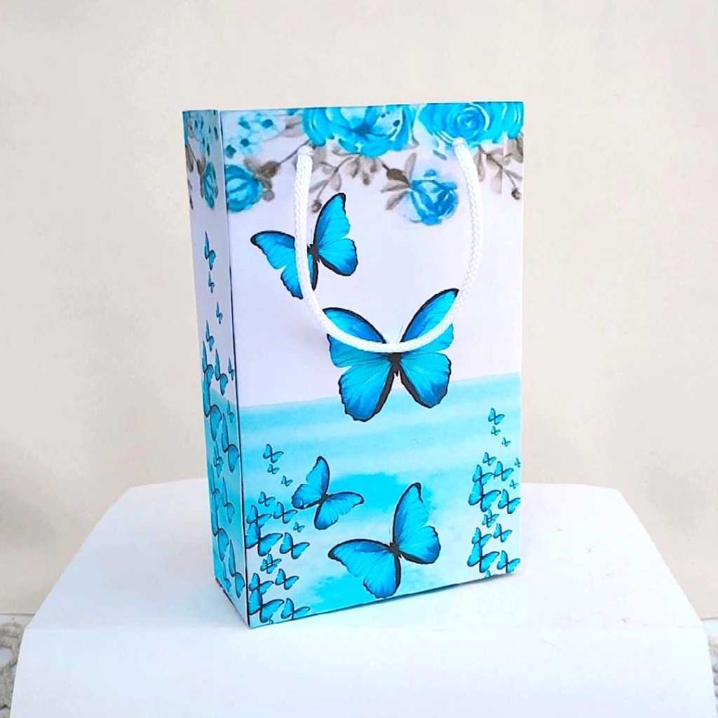 ENVIO RÁPIDO kit Sacolinha Surpresa Personalizado JARDIM ENCANTADO AZUL | Lembrancinhas | Aniversário | PEGUE E MONTE