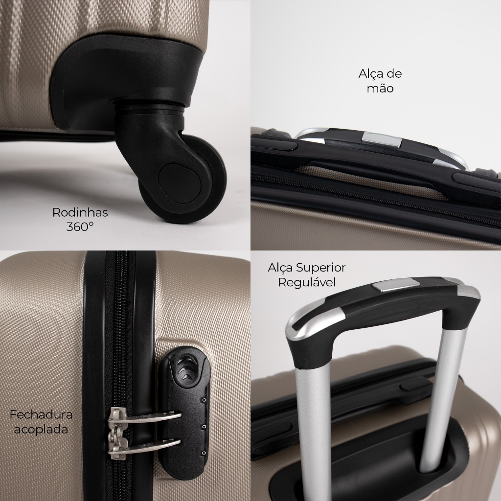 Detalhes do Mala de bordo Swiss Move em ABS rodas 360º - por unidade