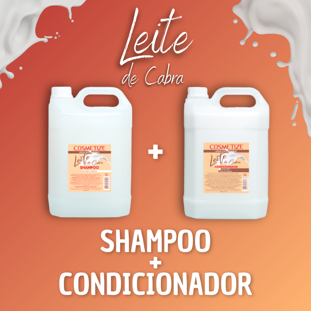 Kit Shampoo + Condicionador Leite de Cabra 5L Cosmetizee