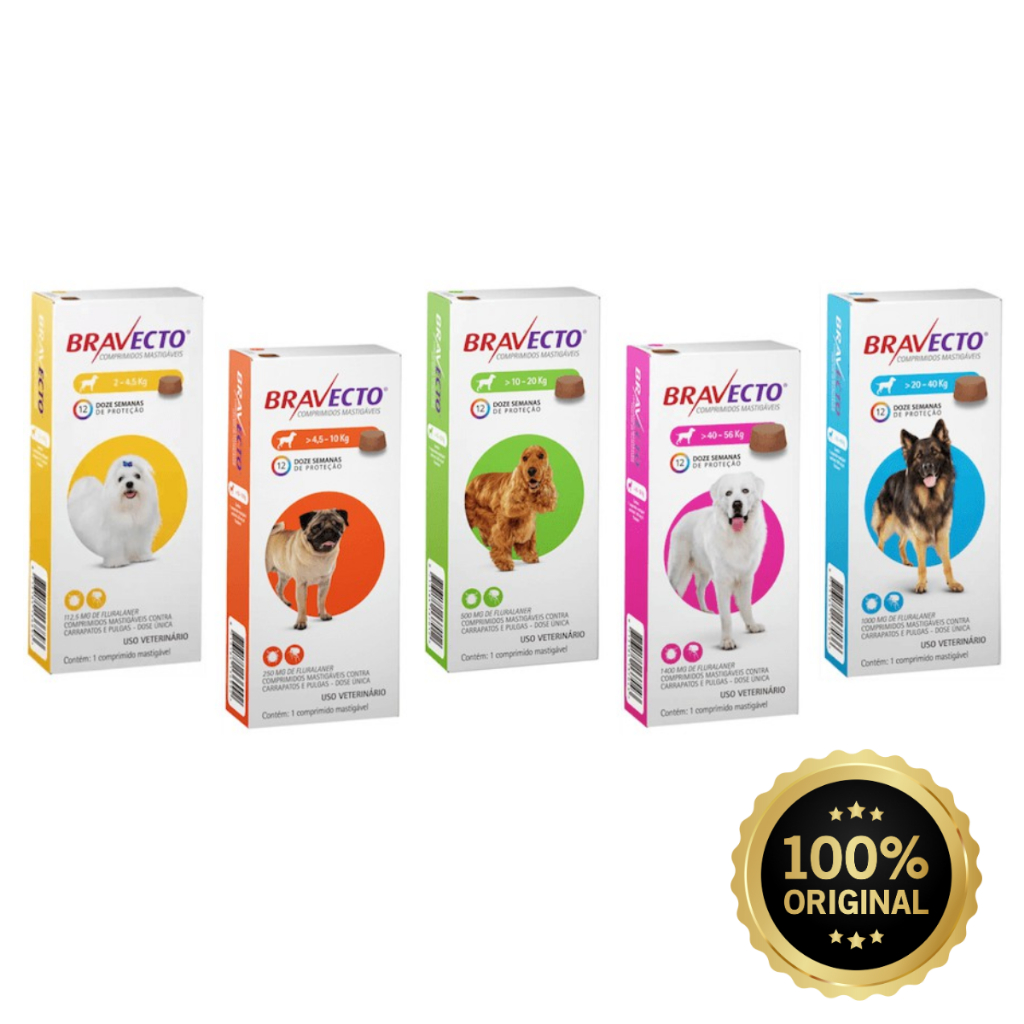 Antipulgas e Carrapatos Bravecto MSD para Cães original em Oferta na Shopee