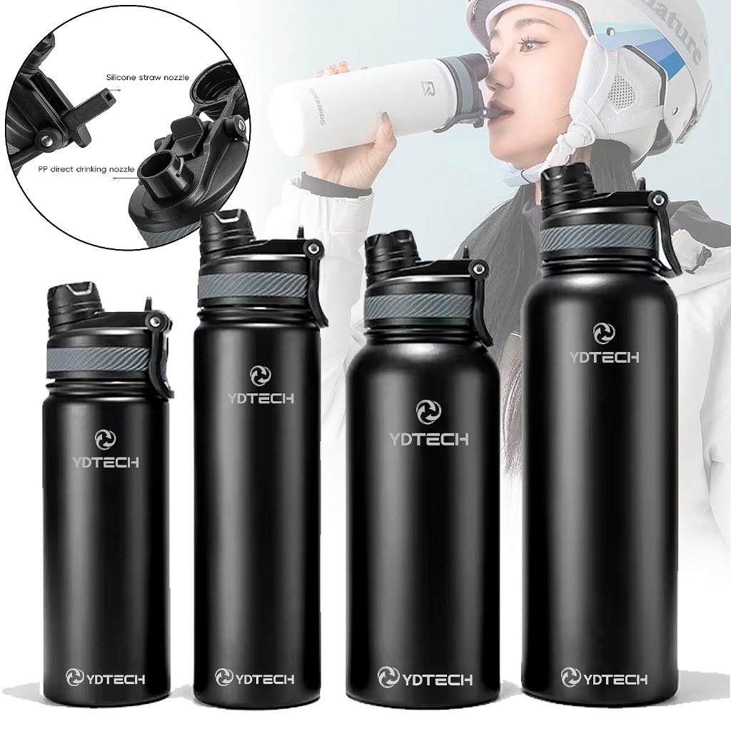 Garrafa Térmica 500ml 800ml 1L Água Fria Quente C/ Vedação Bicos e Tampa Aço Inoxidável 2 ...