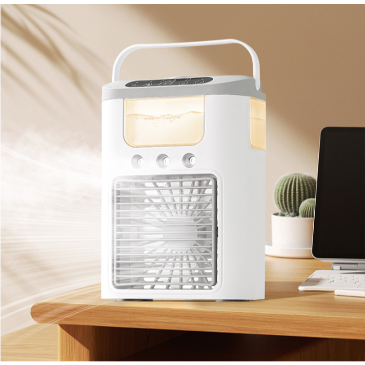 Mini Refrigerador de Ar Ventilador 3 Velocidade Climatizador Umidificador Portátil Led Recarregavel