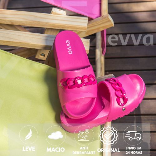 Chinelo Slide com corrente Nuvem Leve Macio Confortável 100% em EVA
