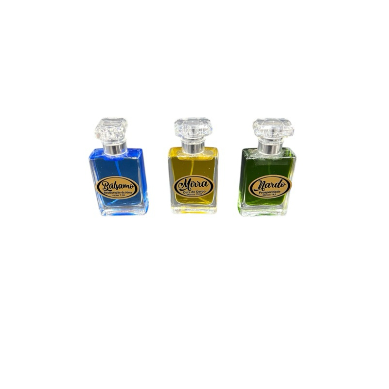 1 Óleos Ungidos 30ml - Bálsamo, Mirra e Nardo - Restauração, Cura e Prosperidade