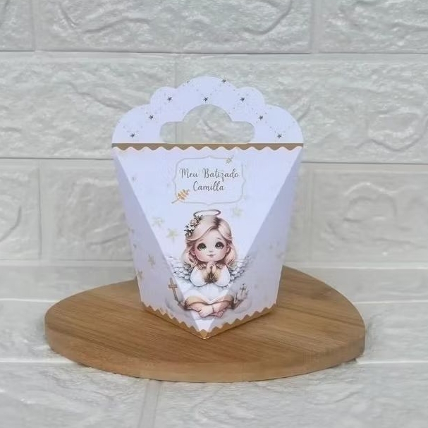 PEGUE E MONTE - Caixinha Coração Triangulove personalizada Batizado Menina -  Lembrancinhas -  Festa de Aniversário