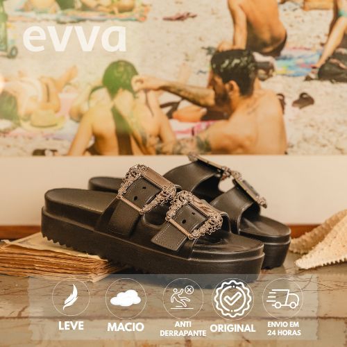 Chinelo Slide birken birk Leve Macio Confortável (100% em EVA) com detalhe em fivela