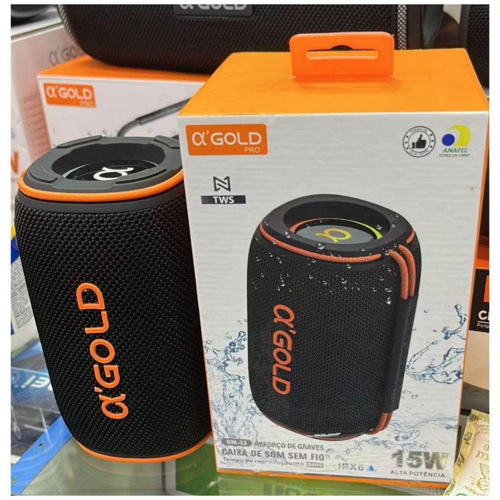 Caixa de som SM-33 GOLD 15W em Oferta na Shopee