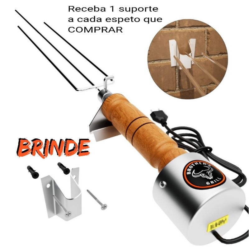 Espeto Giratorio Eletrico Churrasco Rotativo Brothers Grill (Suporte BRINDE) Brothers Gril...
