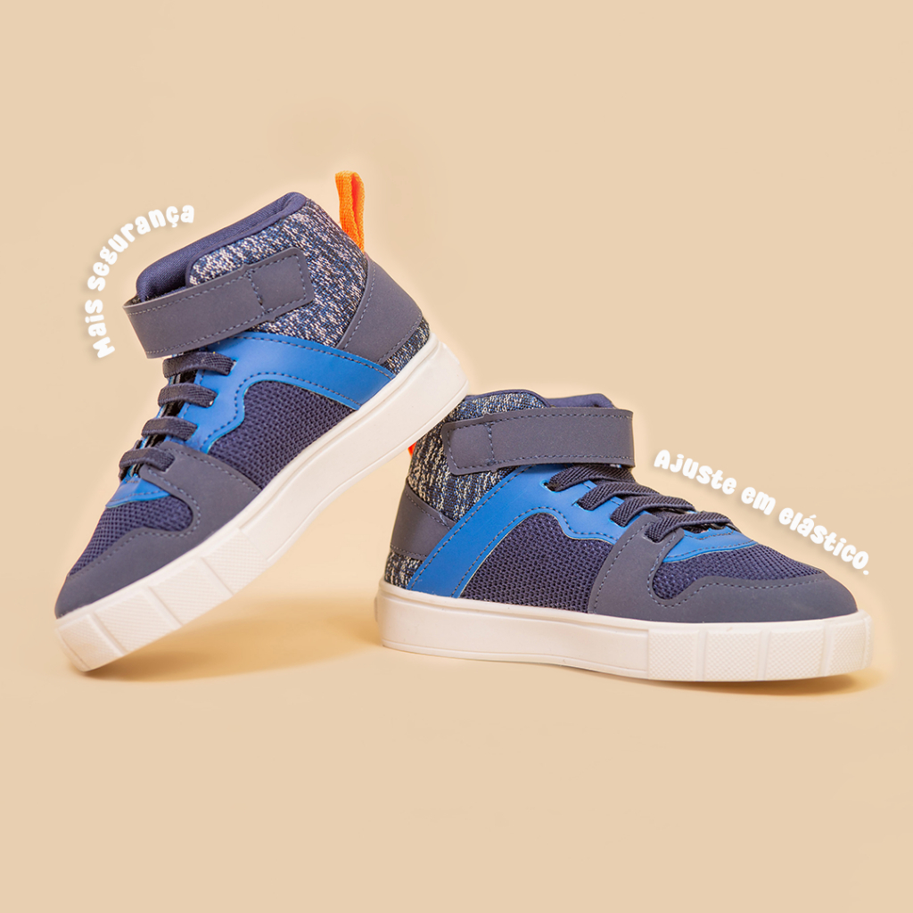 Tênis Abotinado Infantil Menino Urban Guty Detalhes Em Recortes Super Confortável em Oferta na Shopee