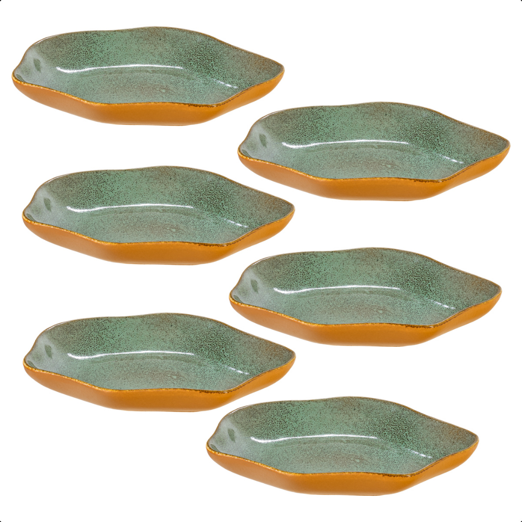 KIT 6 PRATO FUNDO de cerâmica várias cores lançamento luxo mesa louça decoração orgânico