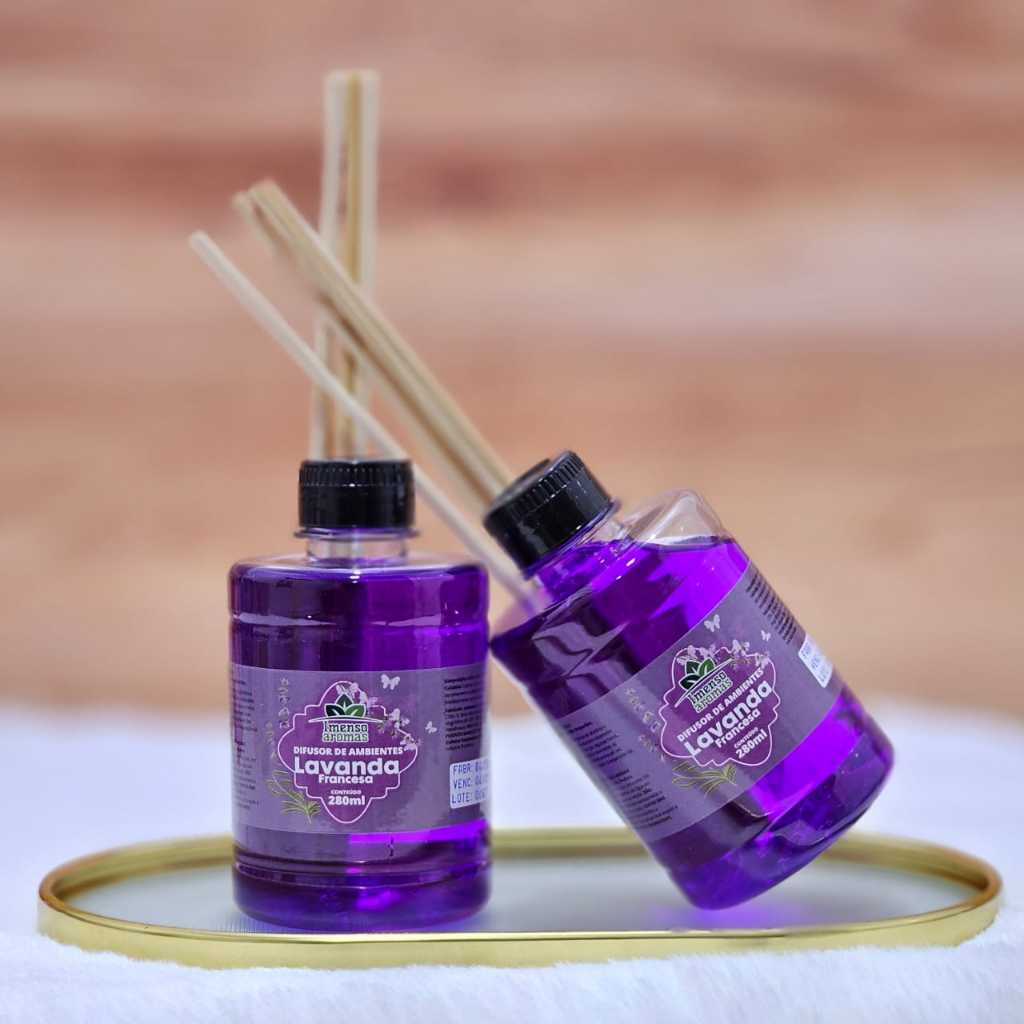 Kit 2 Difusor de Aromas Com Varetas Para Ambientes 280ml Imenso Aromas Fragâncias Lavanda Perfume