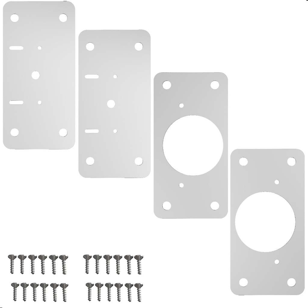 4 Placas Reparo Para Dobradiças De Porta Armário MDF FS.RTG