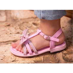 Sandália Infantil Menina Delicada Elegante Confortável Pé com Pé
