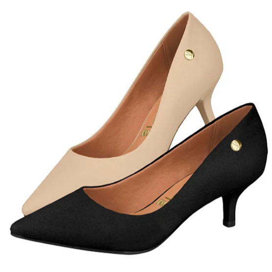 Sapato Vizzano Feminino Scarpin Salto 7cm Bico Fino Macio Confortável Elegante Original 1185.702