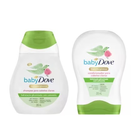 Kit Shampoo e Condicionador Dove Baby Cabelos Claros 200ml cada