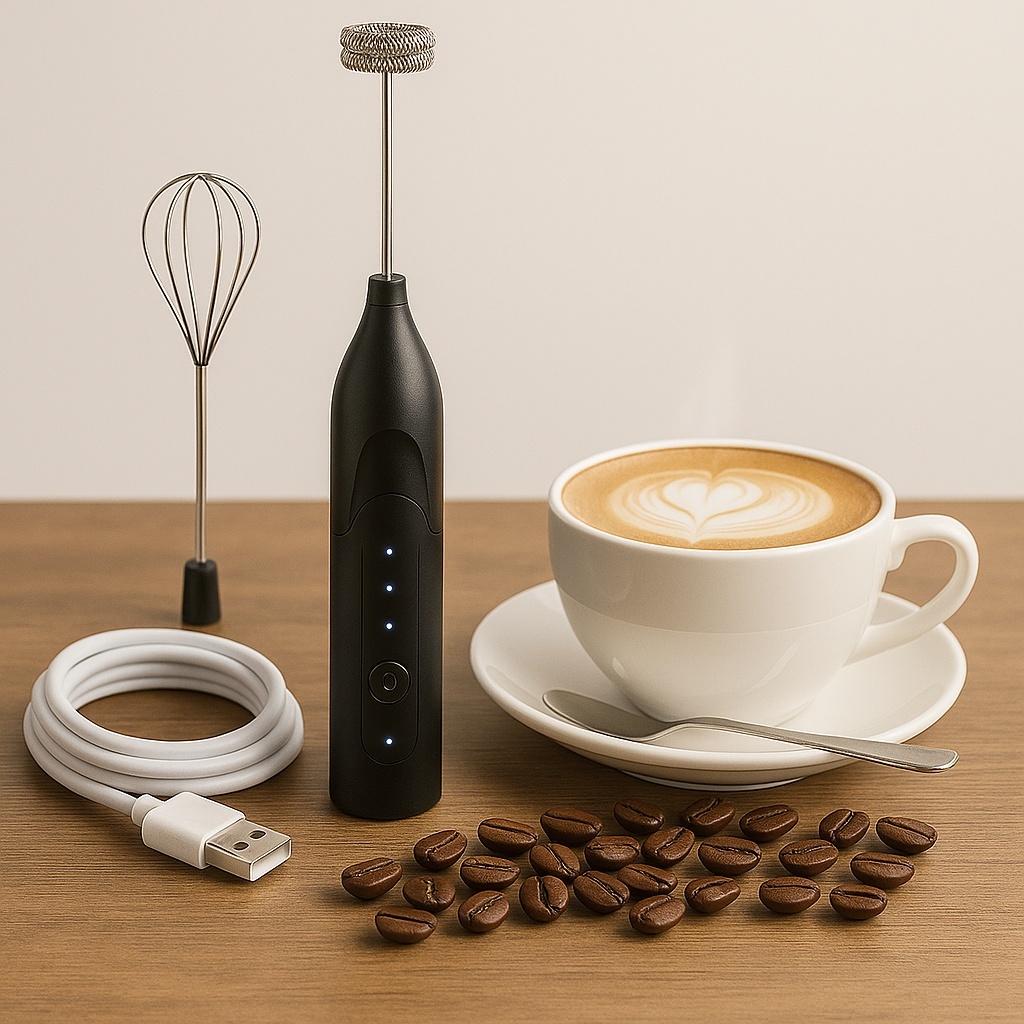 Mini Mixer Portátil Misturador de Bebidas Batedor Espumador Leite USB Recarregável Cozinha...