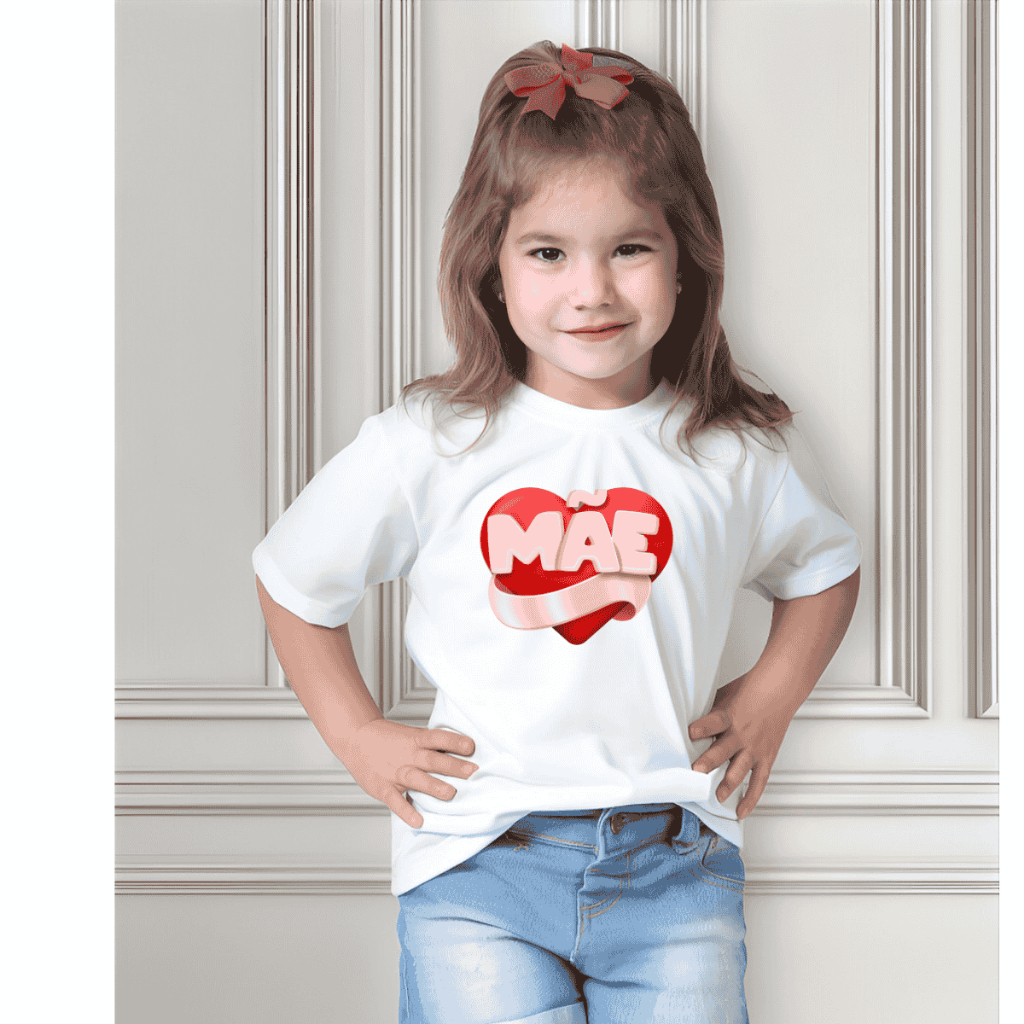 Camiseta Menina Dia Das Mães Filho Filhinha Querida Mamãe Te Amo Amor Love Menino Menina