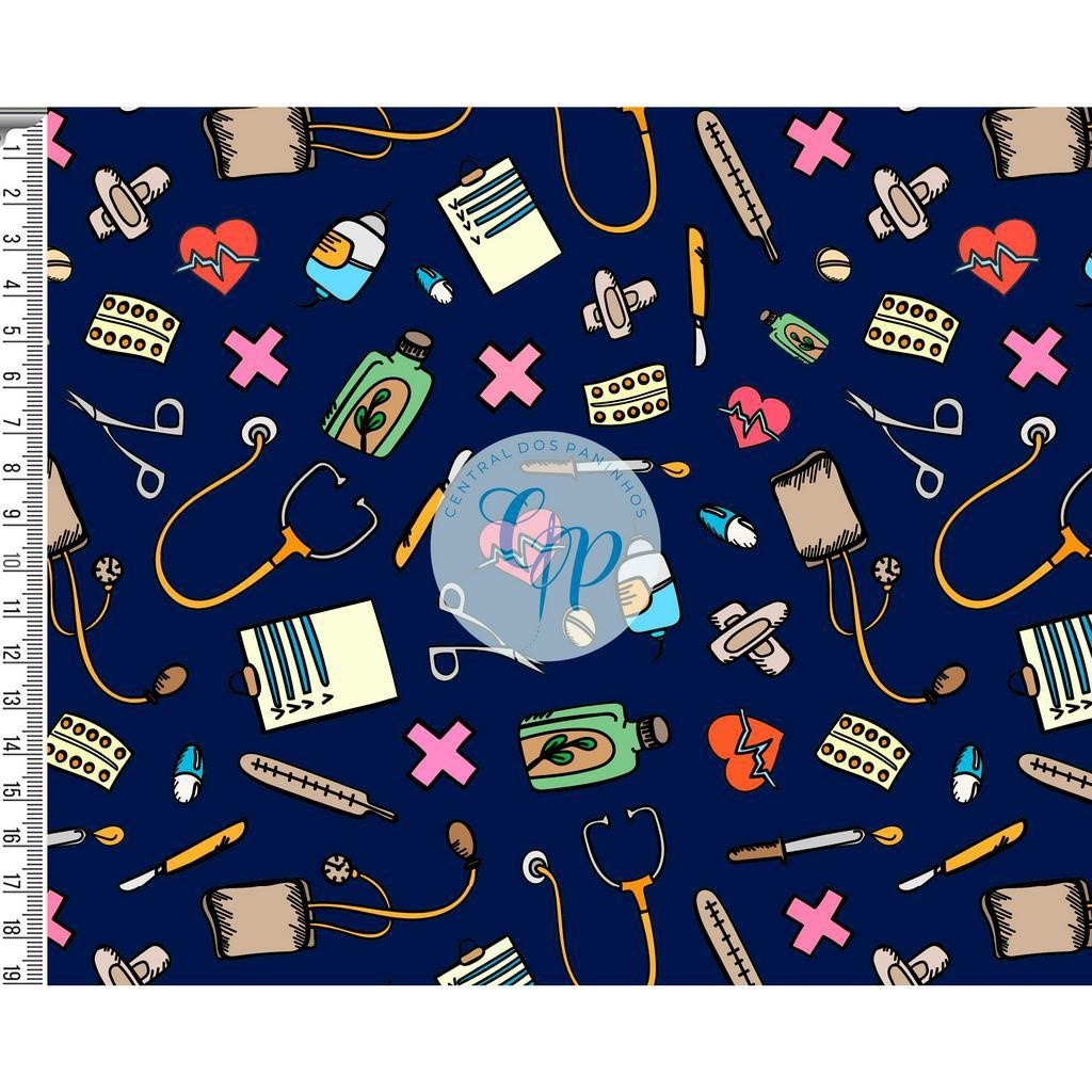 Sintético Doll Estampado - Enfermeira/Enfermagem -  0,50 x 1,38 em Oferta na Shopee