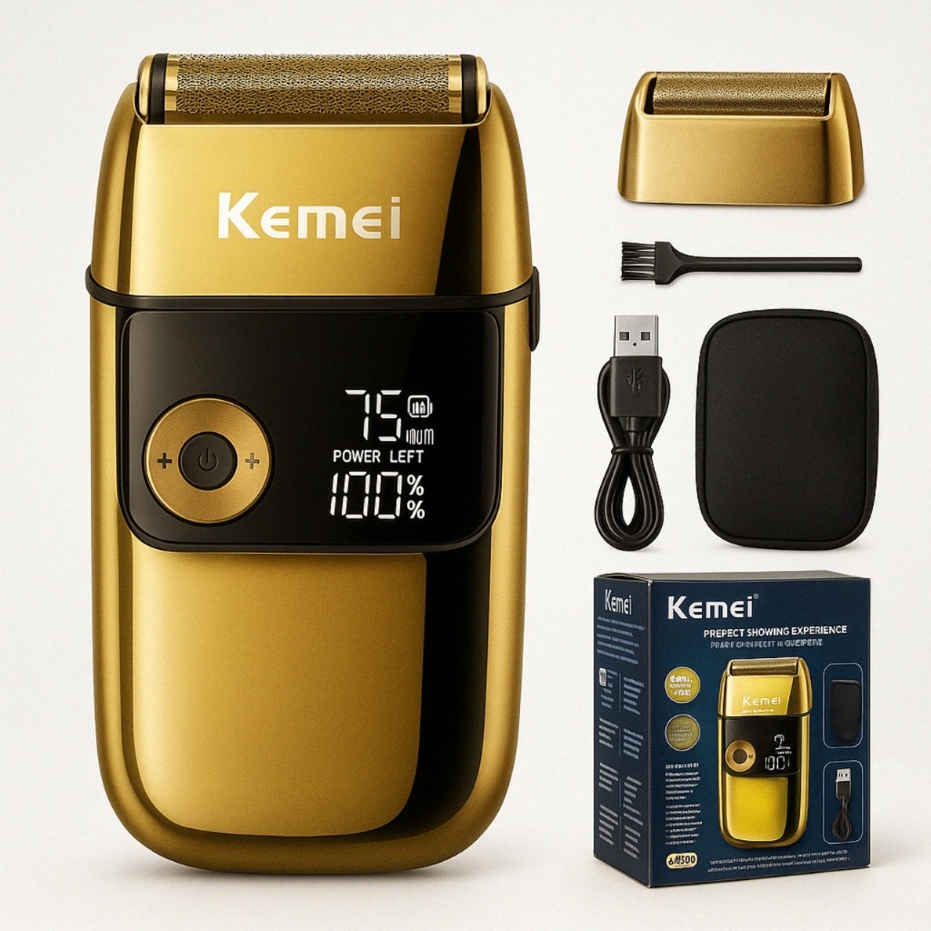 Kemei Shaver TX1 2024 1102 2026 2028 Máquina Acabamento Barbeador Barba Recarregável Sem Fio Pelo em Oferta na Shopee