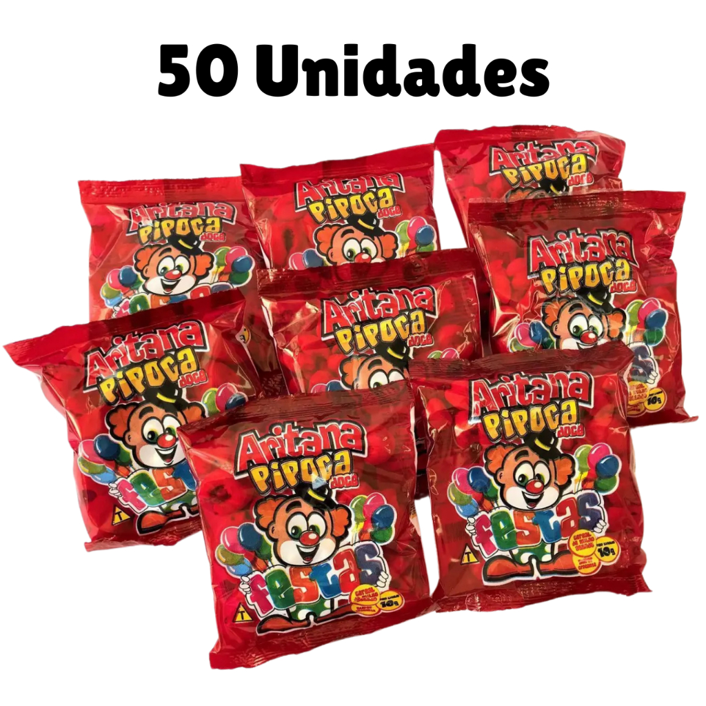 Fardo De Pipoca Doce Festas 10g Com 50 Unidades Para Sacolinha Surpresa e Lembrancinha - Aritana em Oferta na Shopee