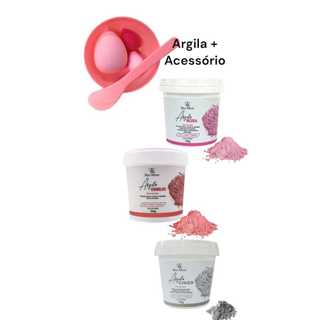 Kit Argila Facial Corporal Capilar + Acessório SkinCare 100% Natural Blue Moon #Clareia #Antioxidante #Cicatrizes # Pele