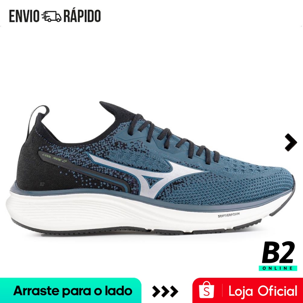 Tênis Mizuno Cool Ride 2 Masculino Azul Original Com Nota Fiscal e Garantia - Men Shoes