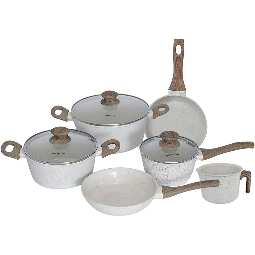 Jogo de Panelas Com 6 Peças Mimo Style Cook Mármol em Oferta na Shopee