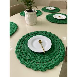 Kit Souspla Crochê 4pçs Supla Jogo Americano Promoção - ARTESANAL - natalino Mesa posta Suplast em Oferta na Shopee