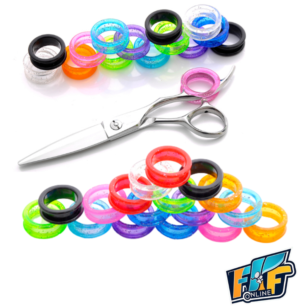 Kit com 04 anéis de silicone protetor para tesouras (02 Pares)