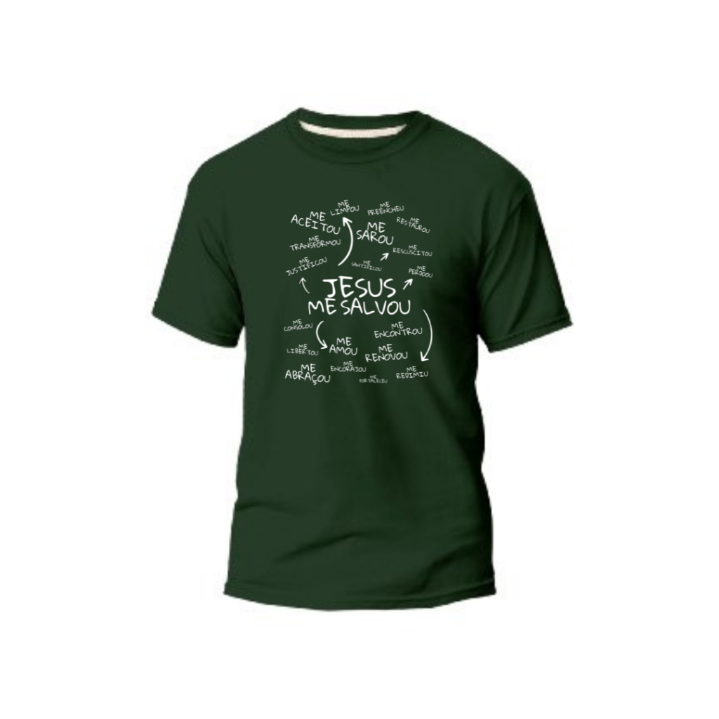 Camiseta Camisa Estampada Jesus Me Salvou Estilo Cristão Evangélico e Católico Masculino e Feminino