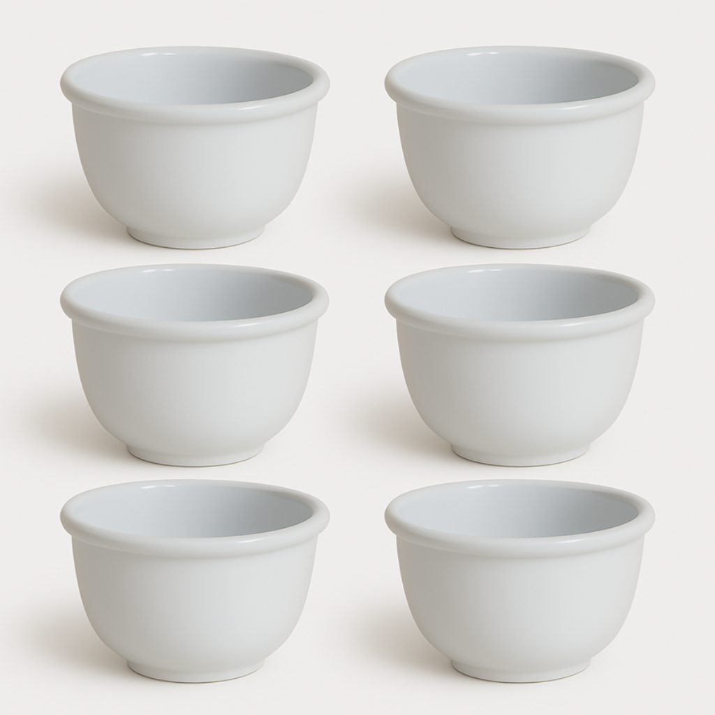 6 Cumbuca Hotel 350ml Tigela Bowl Porcelana Branca Sopas Caldos Petiscos Açaí Kit