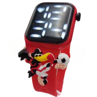 Relógio Infantil Digital time Brasileiro Led Mascote  Futebol Vermelho em Oferta na Shopee